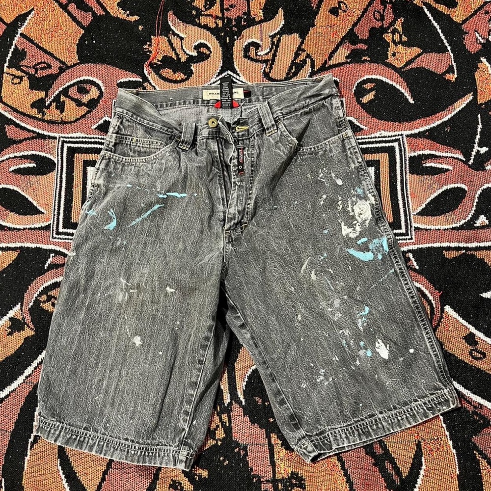 Men's Distressed Gray Denim Shorts